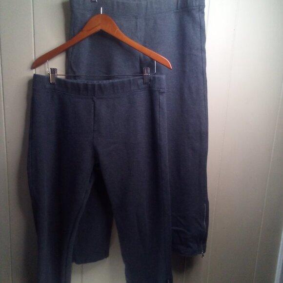 Gap Pants Cropped XL Zip Ponte Legg Lot of 2 Charcoal Gray - Picture 12 of 12